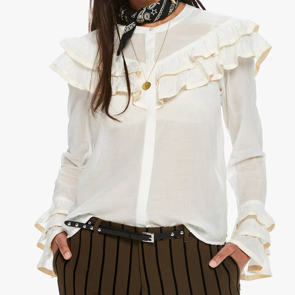 Scotch & Soda Ruffled Top with Tiered Sleeves